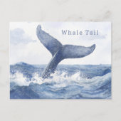 青い海のクジラの尾 ポストカード (正面)