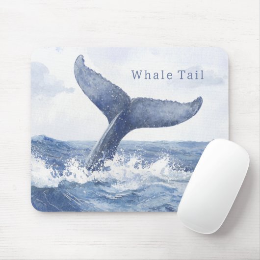 青い海のクジラの尾 マウスパッド (マウス)