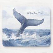 青い海のクジラの尾 マウスパッド (正面)