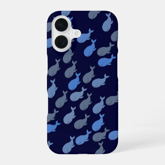 青い海のクジラ iPhone 16ケース (裏面)