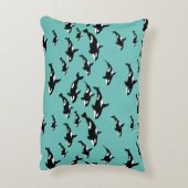 青い海のクールな海洋生物としてのオルカのキラークジラ アクセントクッション (裏面(縦))