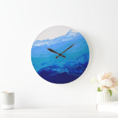 青い海のターコイズの抽象的な壁時計 ラージ壁時計 (ホーム)
