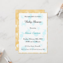 青い海のパターン赤ちゃんシャワー招待