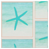 青い海のヒトデの生地 ファブリック (クローズアップ)