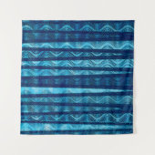 青い海のレトロウェーブビーチバックドロップ タペストリー (正面(横))