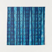 青い海のレトロウェーブビーチバックドロップ タペストリー (正面)