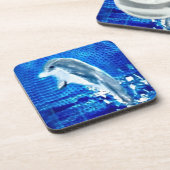 青い海の動物絵画の舞うイルカ コースター (左側)