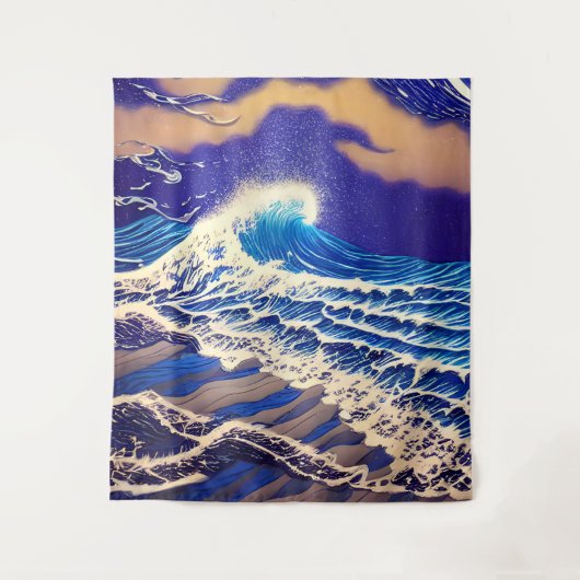 青い海の壮大さ タペストリー (正面)