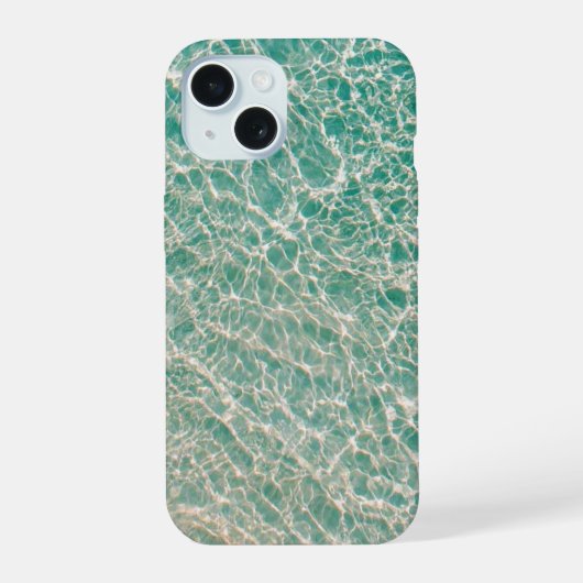 青い海の夏 ビーチの波  iPhone 15ケース (裏面)