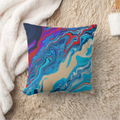 青い海の大理石は枕を織ります クッション (ブランケット)