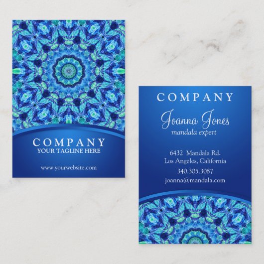 青い海の宝石の曼荼羅 名刺 (正面/裏面)