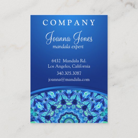 青い海の宝石の曼荼羅 名刺 (裏面)