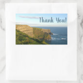 青い海の崖と空の写真ありがとうステッカー 長方形シール (バッグ)