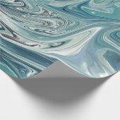 青い海の抽象画 ラッピングペーパー (角)