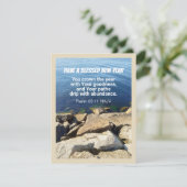 青い海の新年のクリスマス　神の信仰 シーズンカード (スタンド正面)