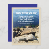 青い海の新年のクリスマス　神の信仰 シーズンカード (正面/裏面)