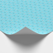 青い海の模様の帆船 ラッピングペーパー (角)