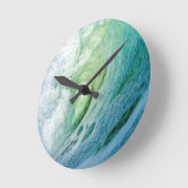 青い海の水の色デザイン ラウンド壁時計 (傾斜)