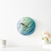 青い海の水の色デザイン ラウンド壁時計 (ホーム)