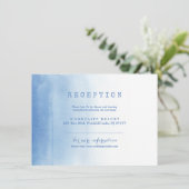 青い海の水彩画 ビーチウェディング レセプションカード 招待状 (スタンド正面)