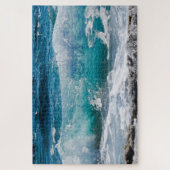 青い海の波と岩、対2 ジグソーパズル (縦)