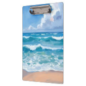 青い海の波 | ビーチ 海 水彩画  クリップボード (左)