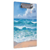 青い海の波 | ビーチ 海 水彩画  クリップボード (右)