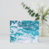 青い海の波 ポストカード (スタンド正面)