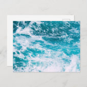 青い海の波 ポストカード (正面/裏面)