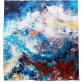 青い海の波。明芸術的るい絵を描音 シャワーカーテン (正面)