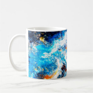 青い海の波。明芸術的るい跳絵を描ね コーヒーマグカップ