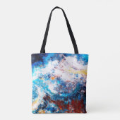 青い海の波。明芸術的るい跳絵を描ね トートバッグ (裏面)