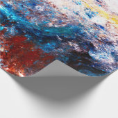 青い海の波。明芸術的るい跳絵を描ね ラッピングペーパー (角)