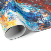 青い海の波。明芸術的るい跳絵を描ね ラッピングペーパー (ロールコーナー)