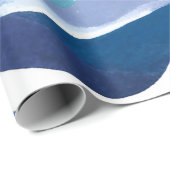 青い海の波 | 現代的なシンプルな水彩画 ラッピングペーパー (ロールコーナー)