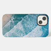 青い海の波 砂浜 iPhoneケース (裏面横)