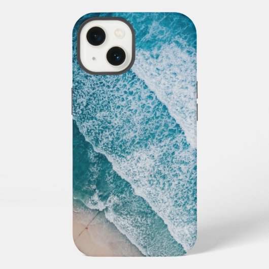 青い海の波 砂浜 iPhoneケース (裏面)