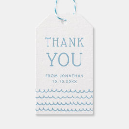 青い海の波 | 赤ちゃんまたは子供の誕生日お礼 ギフトタグ