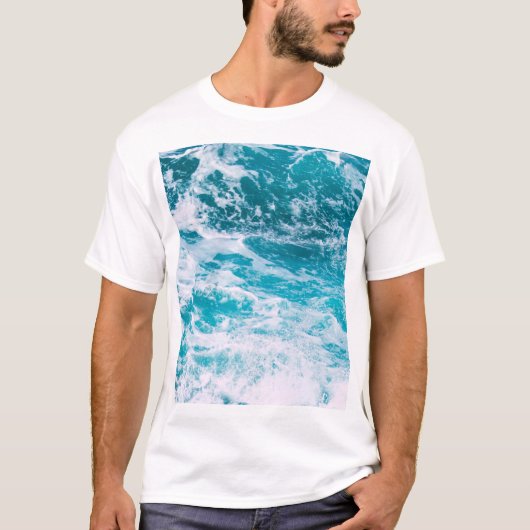 青い海の波 Tシャツ (正面)