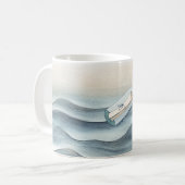 青い海の瓶の中のメッセージ コーヒーマグカップ (正面左)