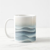 青い海の瓶の中のメッセージ コーヒーマグカップ (左)