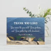 青い海の祝福された新年 キリスト教聖書の一節 シーズンカード (スタンド正面)