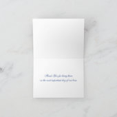 青い海の結婚式のお礼カード（写真付き） サンキューカード (内部)