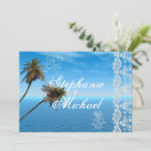 青い海の結婚式招待状 招待状 (スタンド正面)