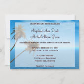 青い海の結婚式招待状 招待状 (裏面)