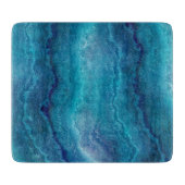 青い海の緑の瑪瑙テクスチャ カッティングボード (正面)