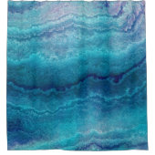 青い海の緑の瑪瑙テクスチャ シャワーカーテン (正面)