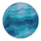 青い海の緑の瑪瑙テクスチャ セラミックノブ (正面)