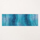 青い海の緑の瑪瑙テクスチャ ヨガマット (正面(横))