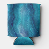青い海の緑の瑪瑙テクスチャ 缶クーラー (正面)
